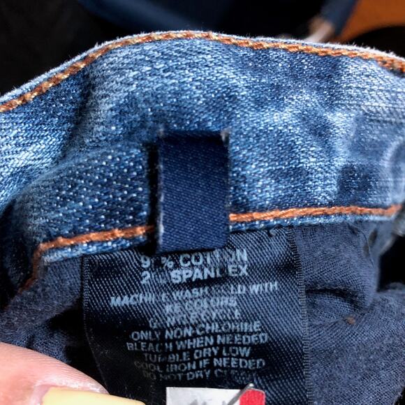 Express Womens Jeans Blue Denim Mid Rise Bootcut Casual Stretch 10 Long - Picture 6 of 12